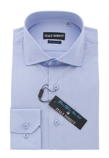 Casual Footwear Blue Crosshatch Slim Fit Dress Shirt