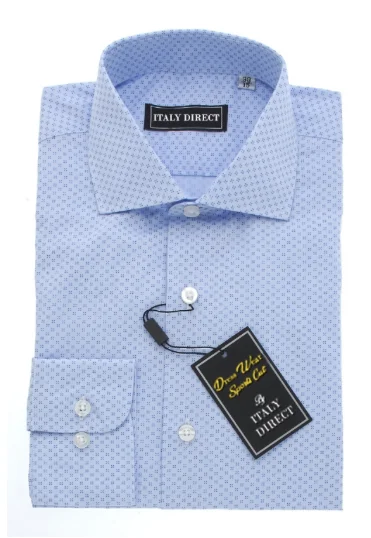 Casual Fits Blue Patterned Sport Fit Dress Shirt