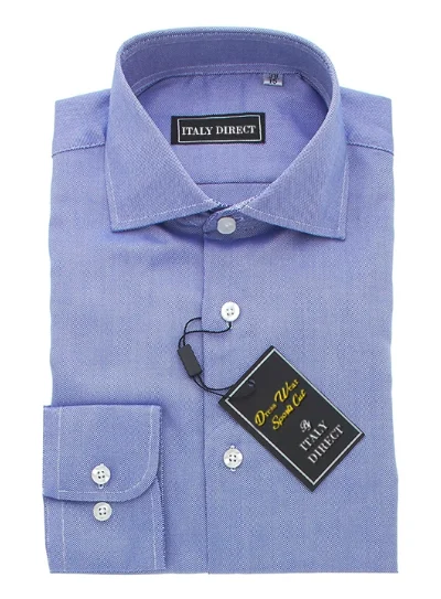 Fashion Tops Dark Blue Sport Fit Dress Shirt