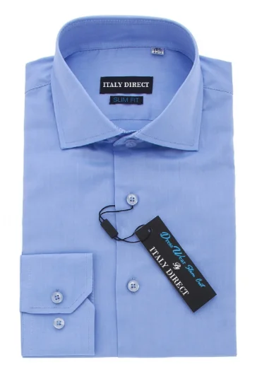 Sleek Designs Bright Blue Slim Fit Dress Shirt