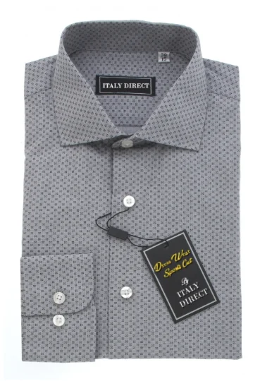 Relaxed Styles Grey Patterned Sport Fit Dress Shirt