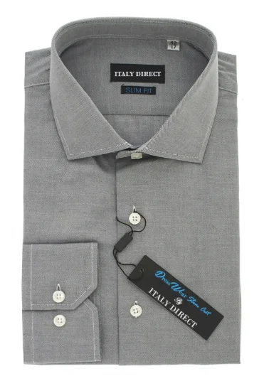 Casual Outerwear Grey Slim Fit Dress Shirt