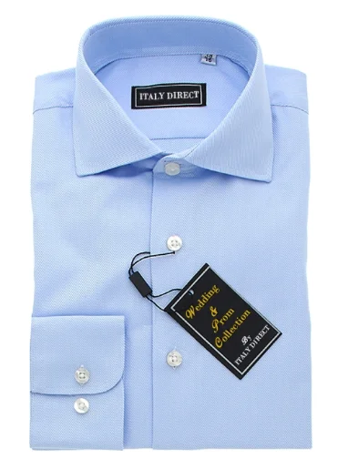 All-Day Wear Light Blue Classic Fit Dress Shirt