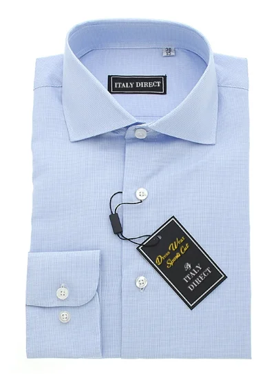 Stylish Suits Light Blue Crosshatch Sport Fit Dress Shirt