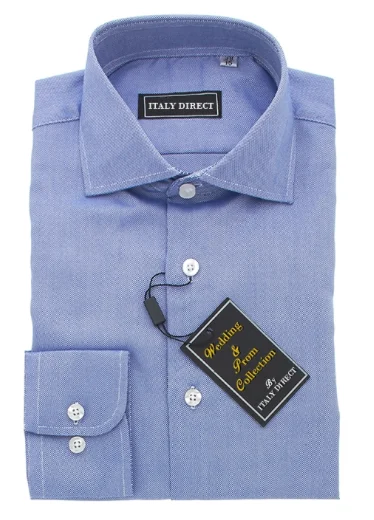 Casual Trousers Medium Blue Classic Fit Dress Shirt