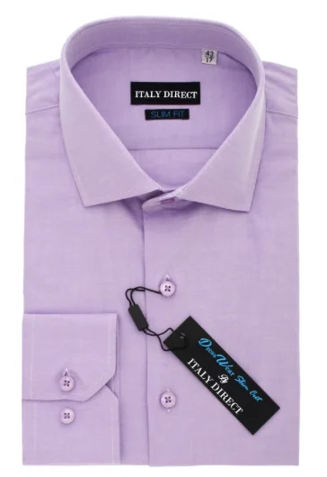 Travel Wardrobe Purple Slim Fit Dress Shirt