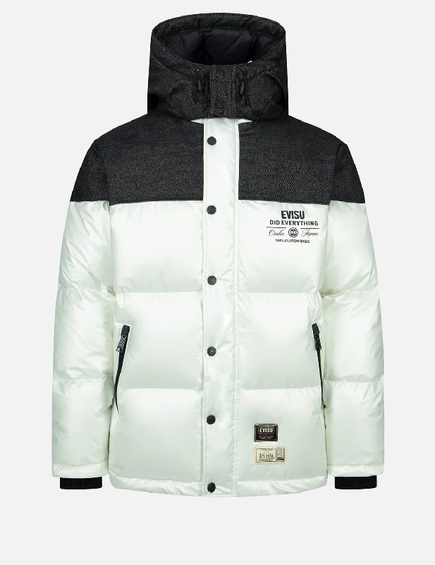 Smart Tops Daicock Print Fabric-Blocking Down Jacket