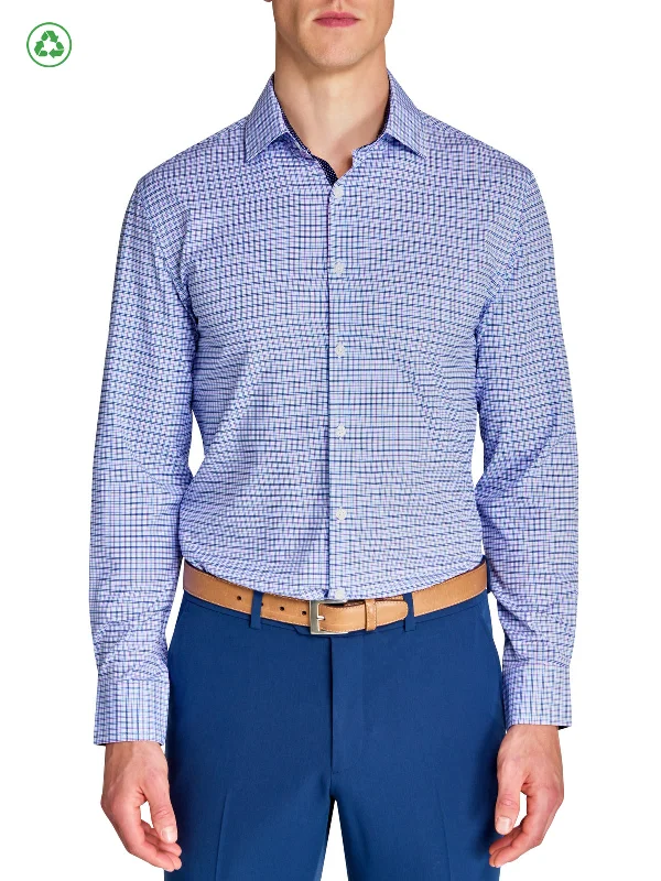 Cozy Jackets Grid Performance Dress Shirt