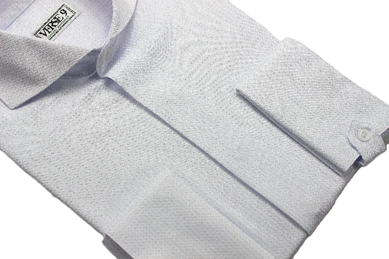 Comfy Pants Houndstooth 4 | White on White | French Cuff Shirt
