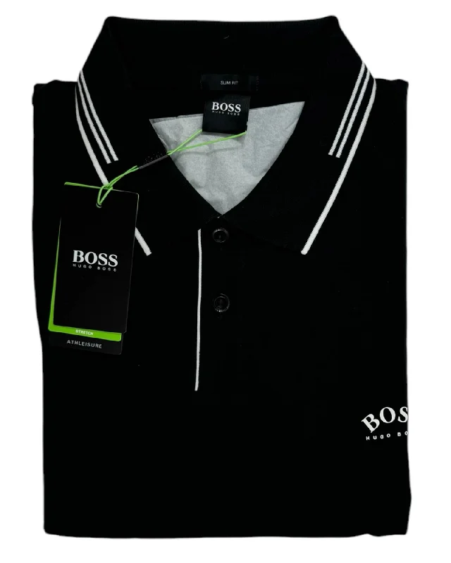 Formal Shirts Hugo Boss Cotton Polo Shirt Black - Slim Fit XXXL