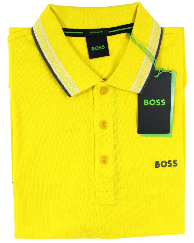 Relaxed Looks Hugo Boss Cotton Polo Shirt Regular Fit Yellow XL