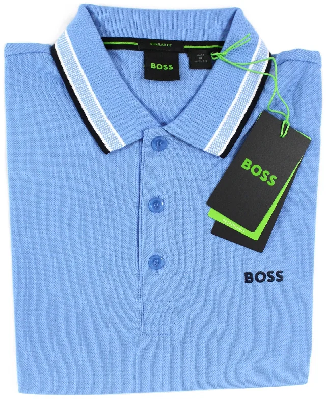 Summer Trends Hugo Boss Polo Shirt Regular Fit Blue Stretch Cotton S