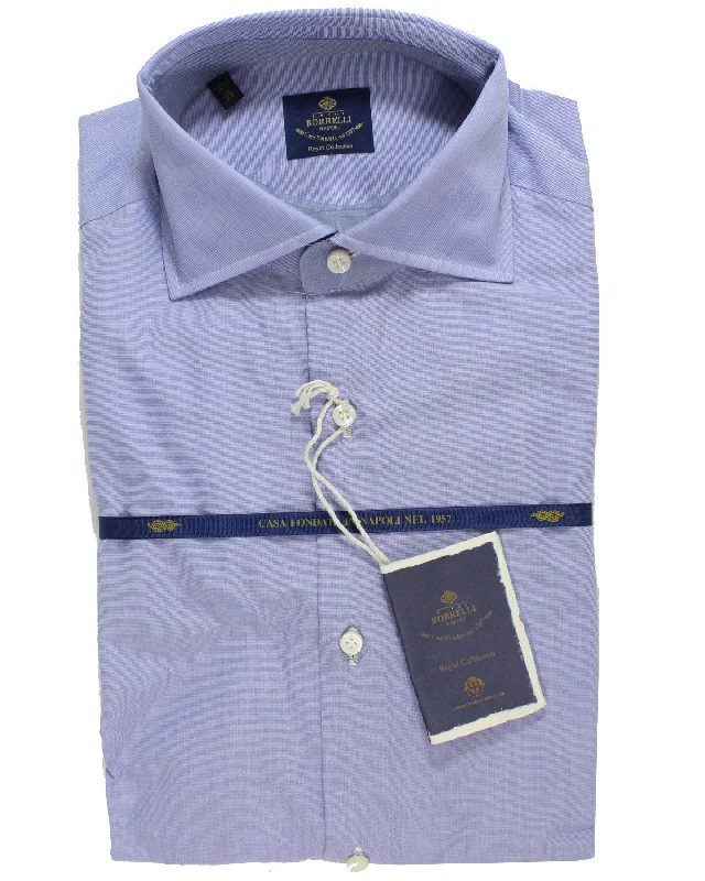 Sleek Designs Luigi Borrelli Dress Shirt Blue Gray - 38 - 15 Royal Collection