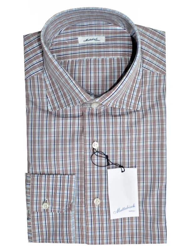 Denim Trends Mattabisch Dress Shirt Blue Navy Maroon Stripes Check 46 - 18 1/2 REDUCED - SALE Denim Trends Mattabisch Dress Shirt Blue Navy Maroon Stripes Check 46 - 18 1/2 REDUCED - SALE