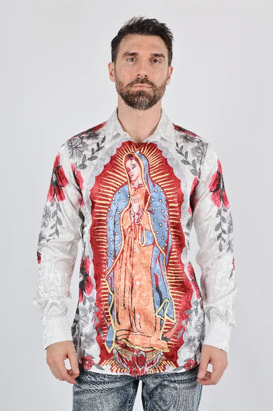 Summer Trends Mens Jacquard Fabric Modern Fit GUADALUPE Print Shirt