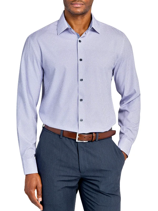 All-Day Wear Micro Diamond Dotted Performance Dress Shirt