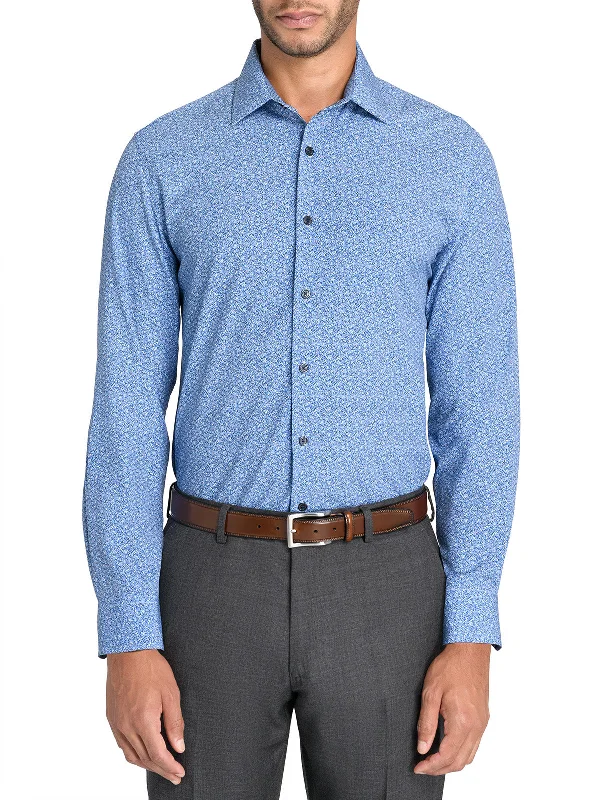 Street Style Micro Floral Performance Dress Shirt