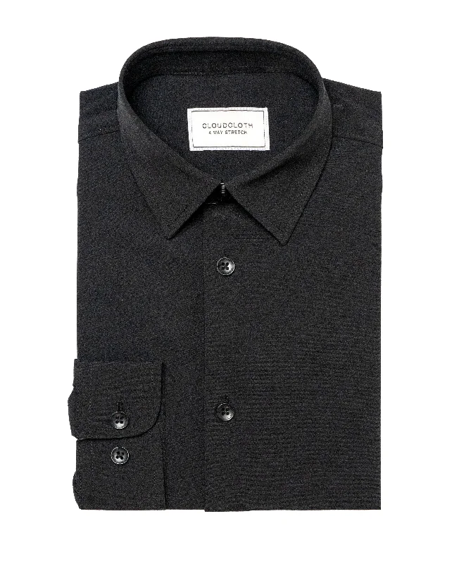 Fashionable Wear MSH9801 Black- 4Way Stretch Shirt. Available in 17 Colors!