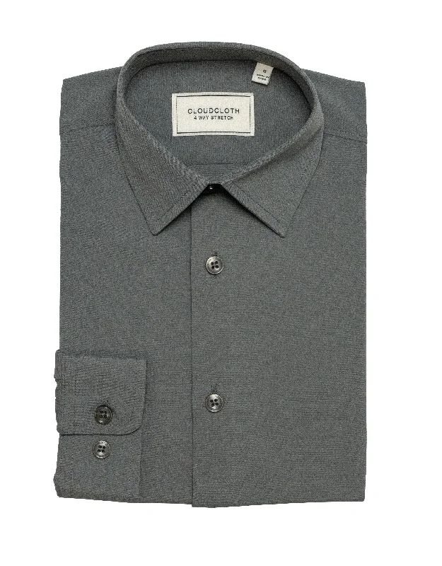 Chic Outfits MSH9801 Charcoal- 4Way Stretch Shirt. Available in 17 Colors!