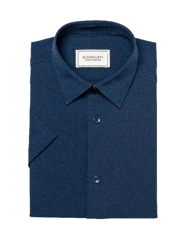 Athletic Outfits MSH9801 Navy 4Way Stretch Shirt. Available in 17 Colors!