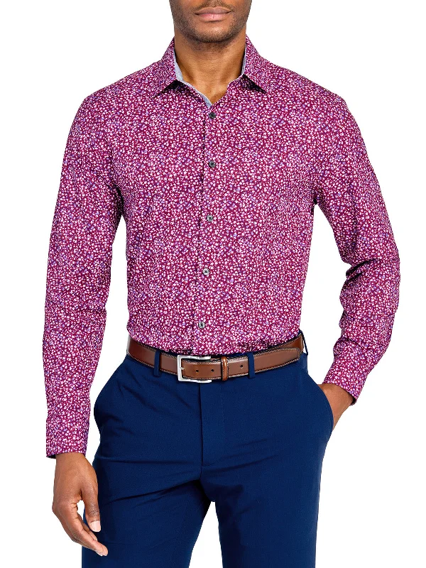 Fashionable Wear Multi Floral Performance Dress Shirt