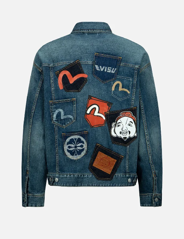 Office Outfits Multi-Pocket Washed Denim Jacket