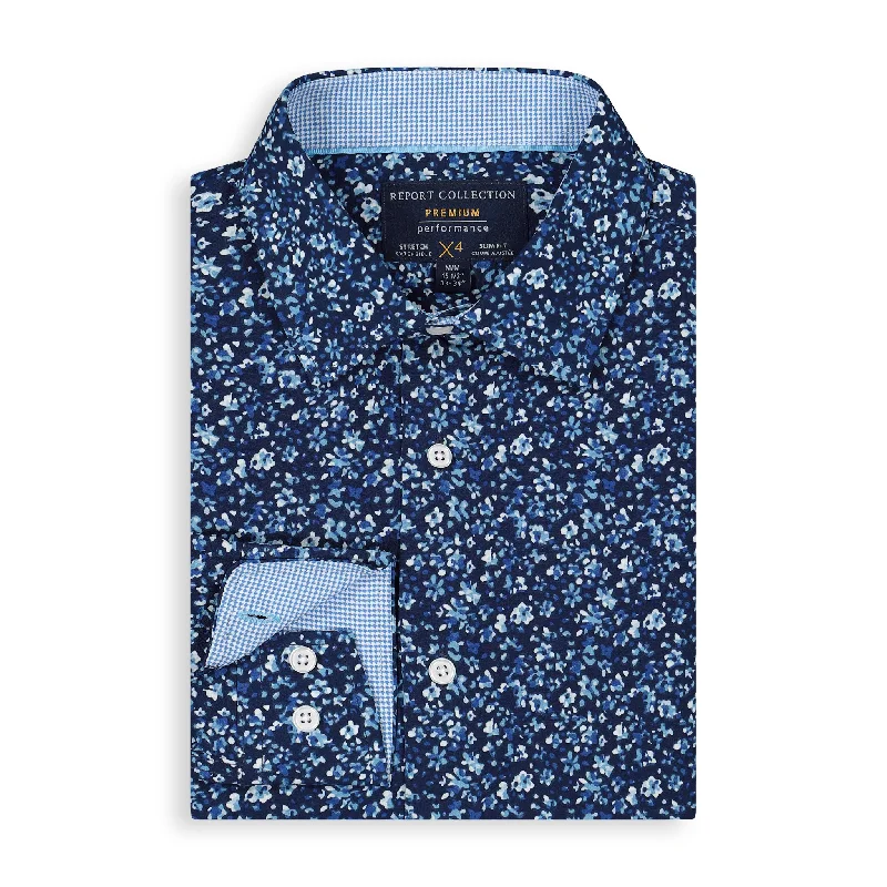 Relaxed Styles Navy Floral Performance Shirt