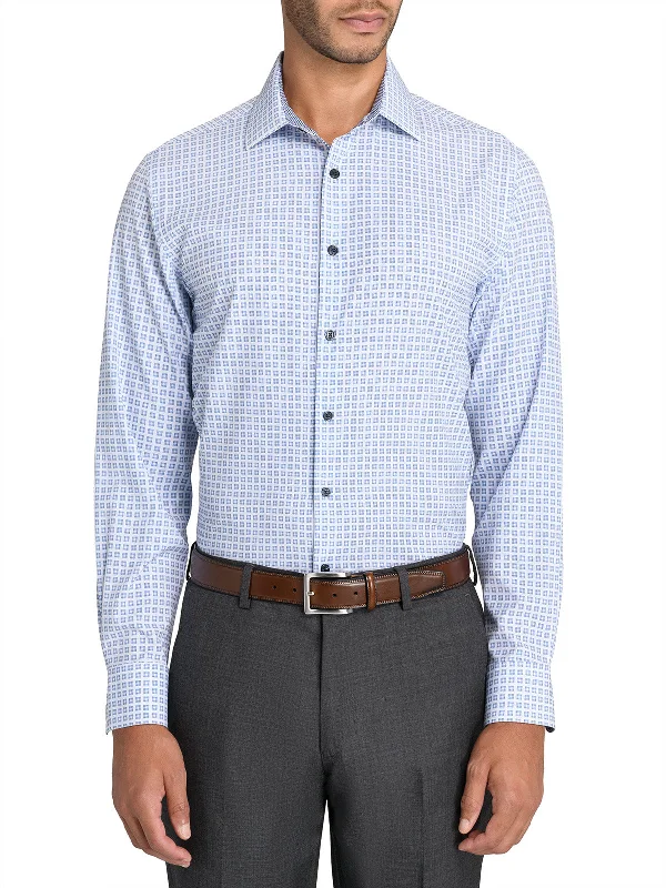 Summer Trends Square Motif Performance Dress Shirt