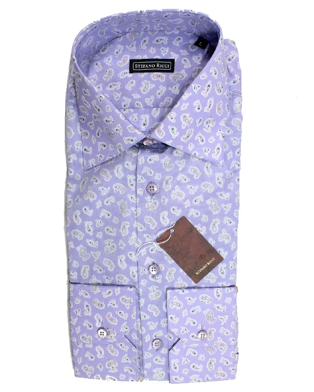 Casual Outerwear Stefano Ricci Dress Shirt Lilac Paisley Silk Cotton L SALE
