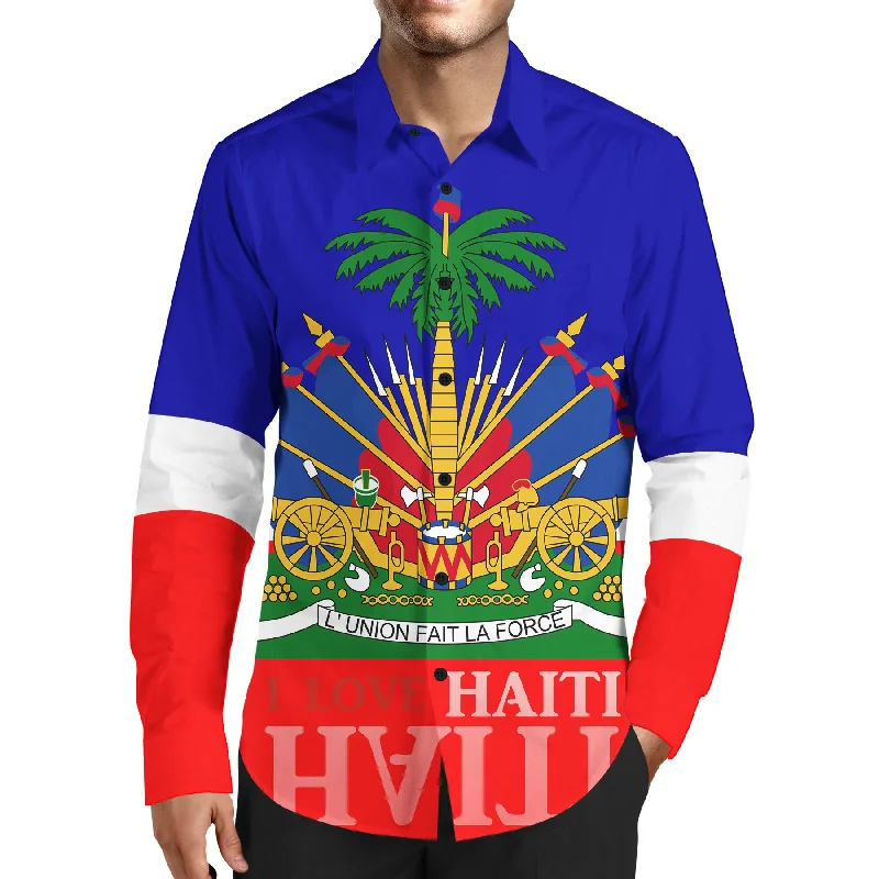 Business Casual TMMG LUXURY FASHION LUXURY HAITIAN FLAG DRESS SHIRT