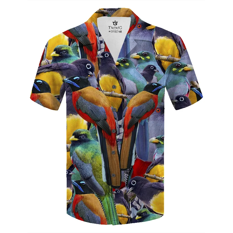 All-Day Wear TMMG LUXURY HAITI NATIONAL TROGON BIRDS DRESS SHIRT
