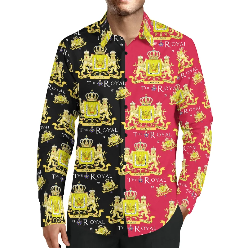 Lightweight Tops TMMG LUXURY ROYAL KINGDOM OF HAITI ALL OVER DRESS SHIRT