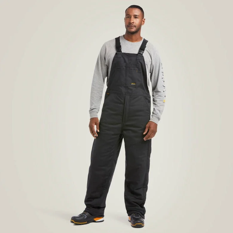Sporty Jackets Ariat Men's Black Rebar DuraCanvas Stretch Insulated Bib
