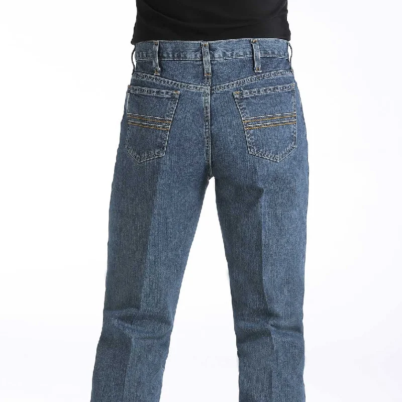 Comfortable Fits Cinch Men's Silver Label Slim Fit Jean in Medium Stone