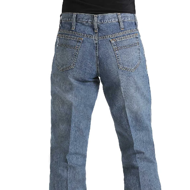 Fashionable Wear Cinch Men's White Label Relaxed Straight Jean in Medium Stonewash