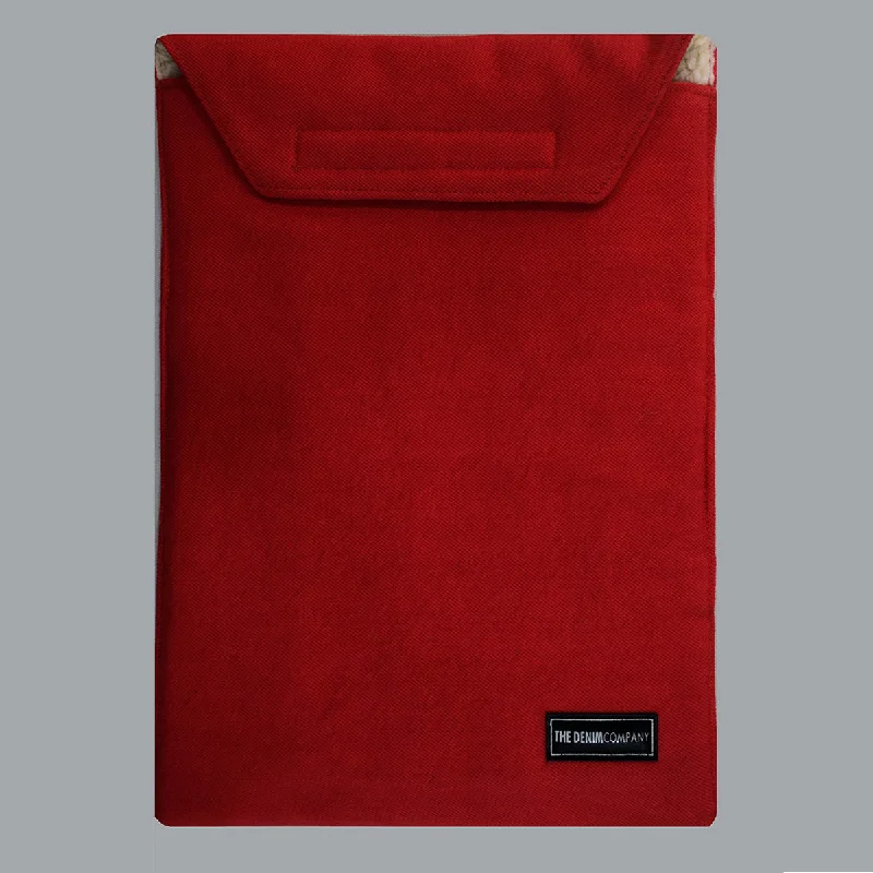 Classic Fits Denim Laptop Sleeve Velcro (Red)