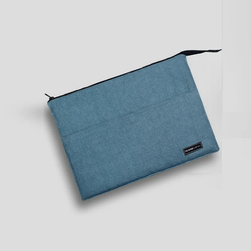 Urban Jackets Denim Laptop Sleeve with Zipper Style (Teal Blue)