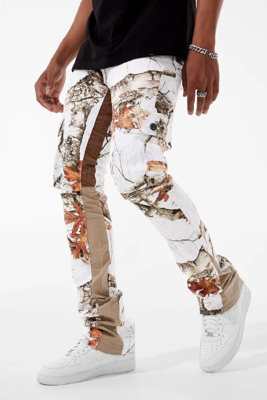 Soft Fabrics Martin Stacked - Camo Cargo Denim (Snow Camo)