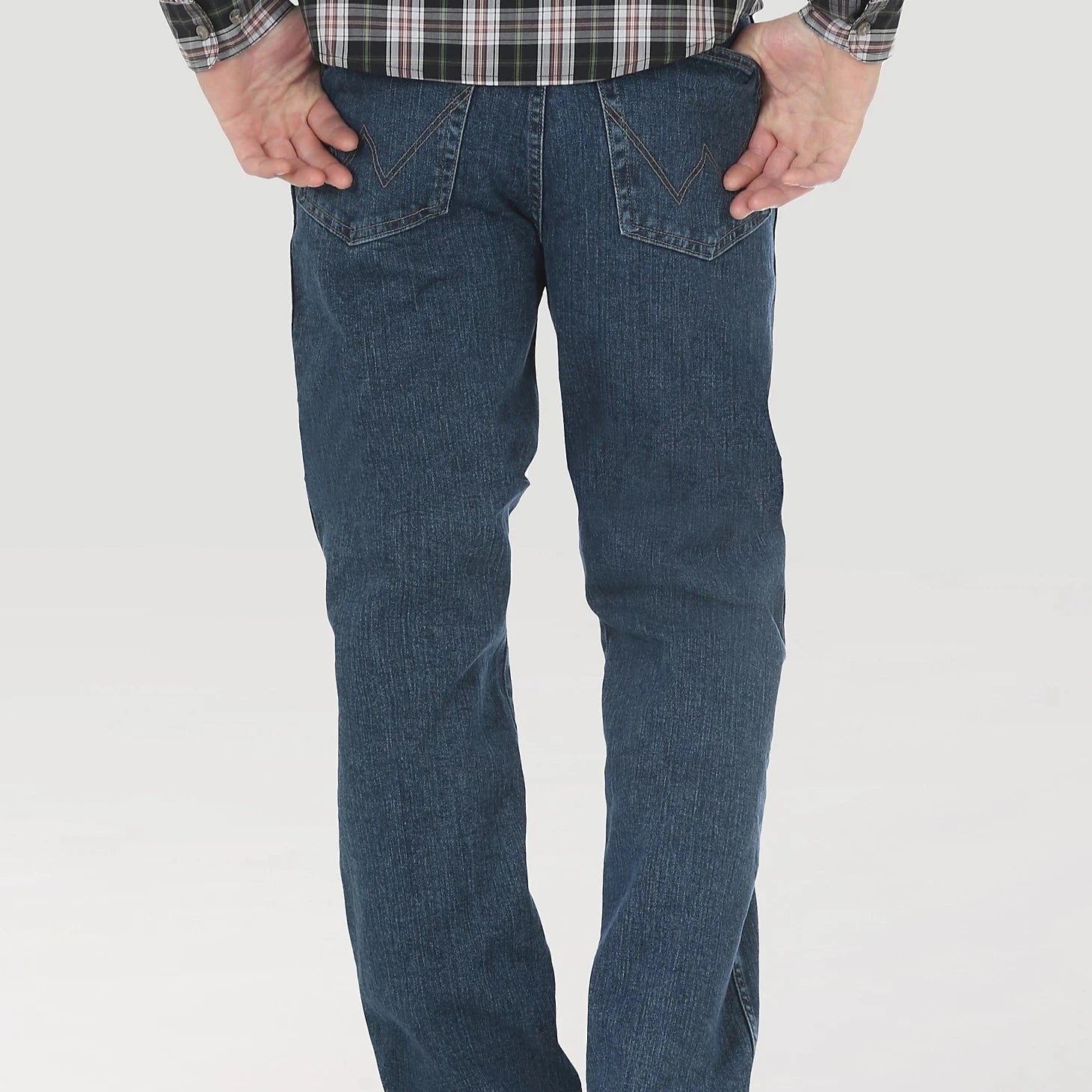 Winter Outfits Wrangler Men's Rugged Wear Performance Series Relaxed Straight Jean in Medium Stone