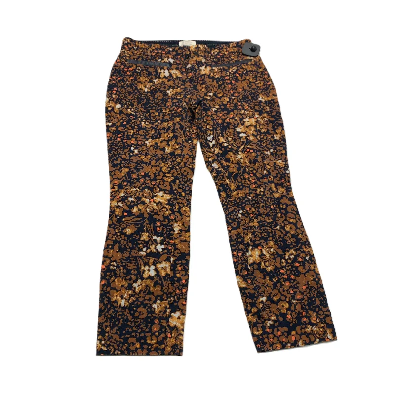 All-Day Wear Blue & Brown  Pants Cropped By Anthropologie  Size: 4