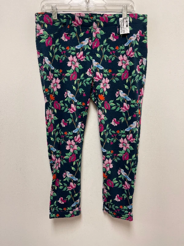 Fashion Jeans Floral Print Pants Cropped Time And Tru, Size 12