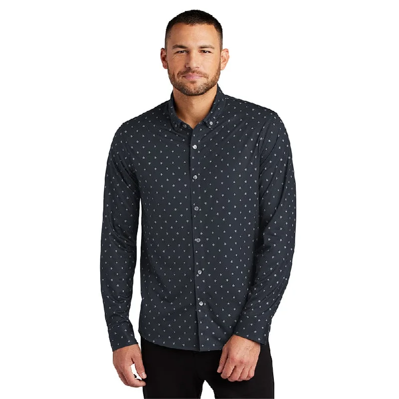 Business Casual Mercer+Mettle - Men's Stretch Jersey Patterned Long Sleeve Shirt