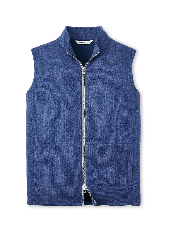 Practical Clothing Peter Millar - Men's Crown Sweater Fleece Vest - Ocean Blue