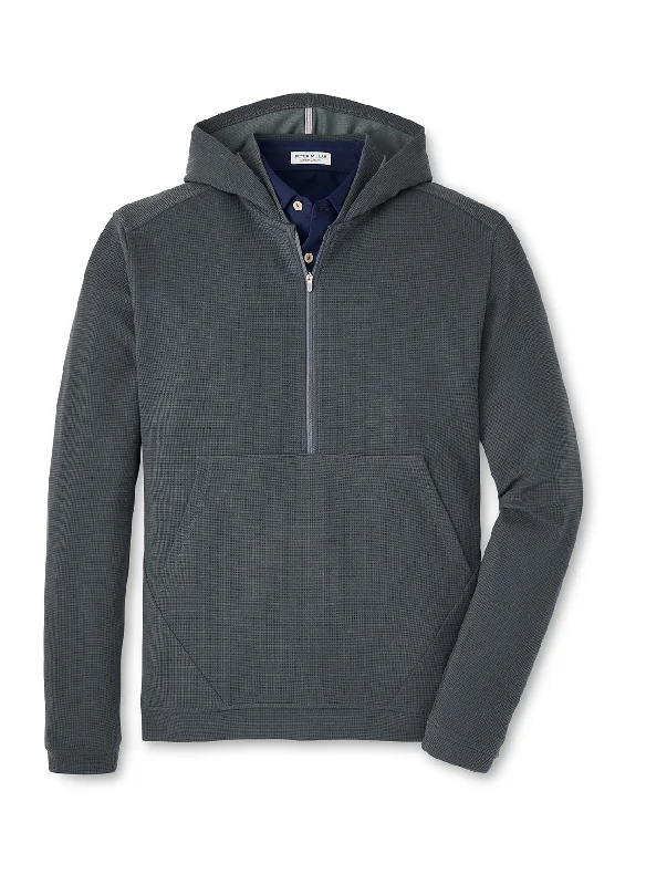 Sporty Wear Peter Millar - Men's Grid Performance Half-Zip Hoodie - Iron