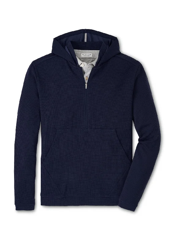 Everyday Look Peter Millar - Men's Grid Performance Half-Zip Hoodie - Navy