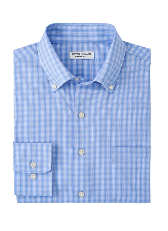 Fall Fashion Peter Millar - Men's Hawkes Performance Twill Sport Shirt - Wisteria