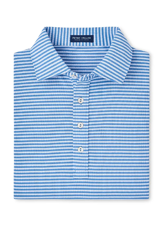 Fashion Jacket Peter Millar - Men's Mood Performance Mesh Polo - Brook Blue