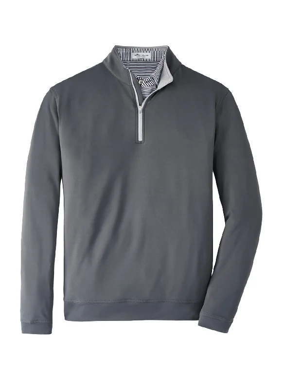 Premium T-shirts Peter Millar - Men's Perth Stretch Loop Terry Quarter-Zip - Iron