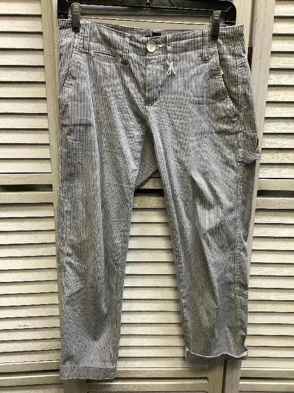 Relaxed Fit Clothing Striped Pattern Pants Cropped Gap, Size 0