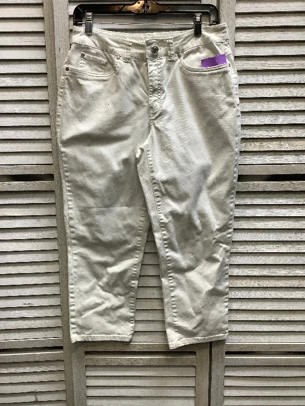 Fresh Outfit White Pants Cropped Croft And Barrow, Size 8